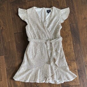 Bardot Junior Gold Sequin Dress